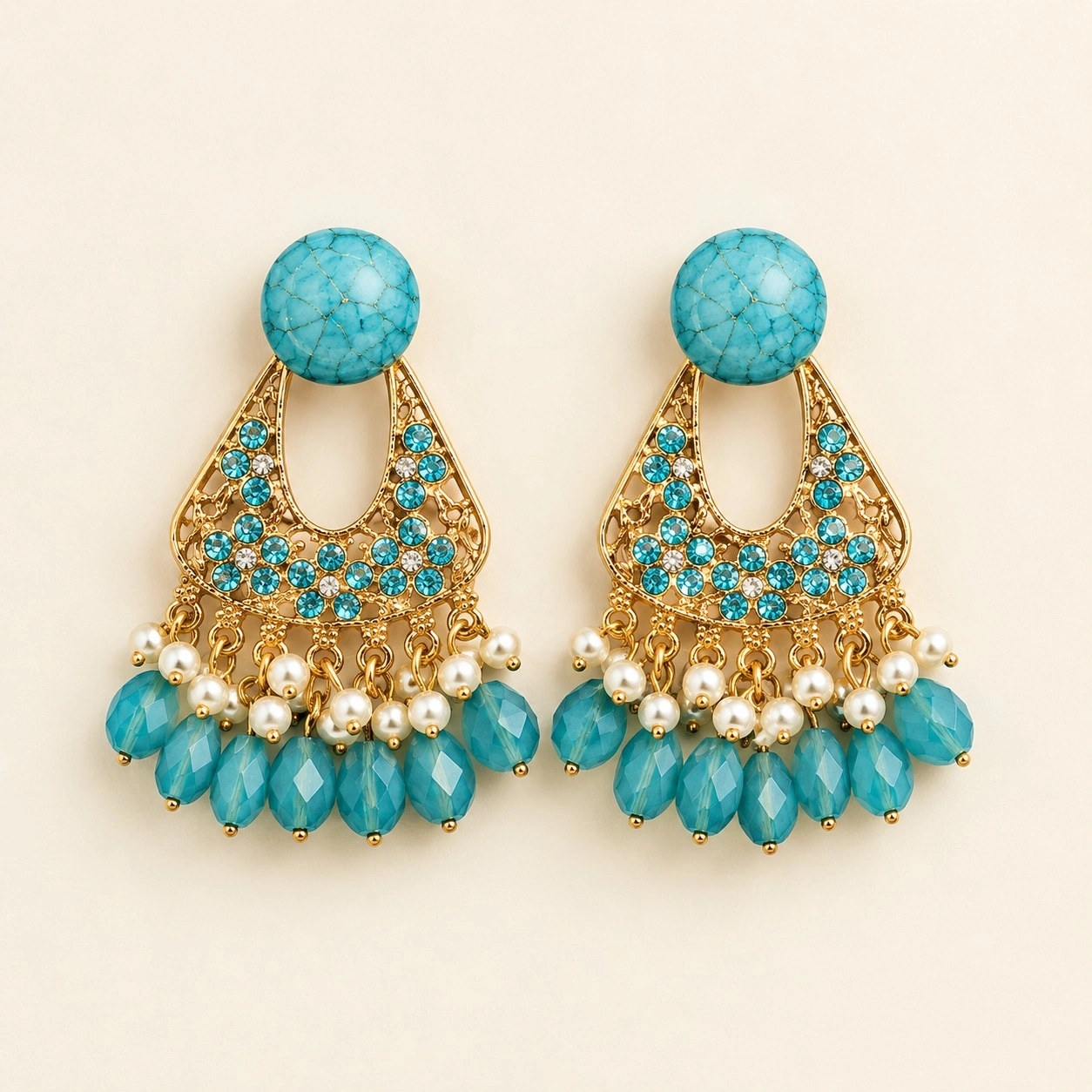 Turquoise Pearl Earrings